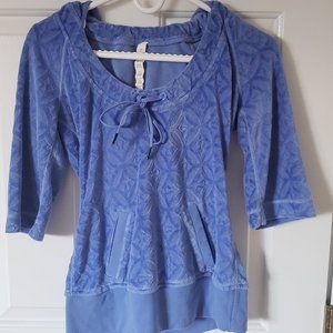 lululemon athletica Blue Textured Hoodie Top